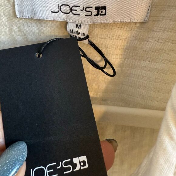 NWT Joe’s cotton short sleeves button up shirt in Ecru color. Size M - Picture 6 of 12